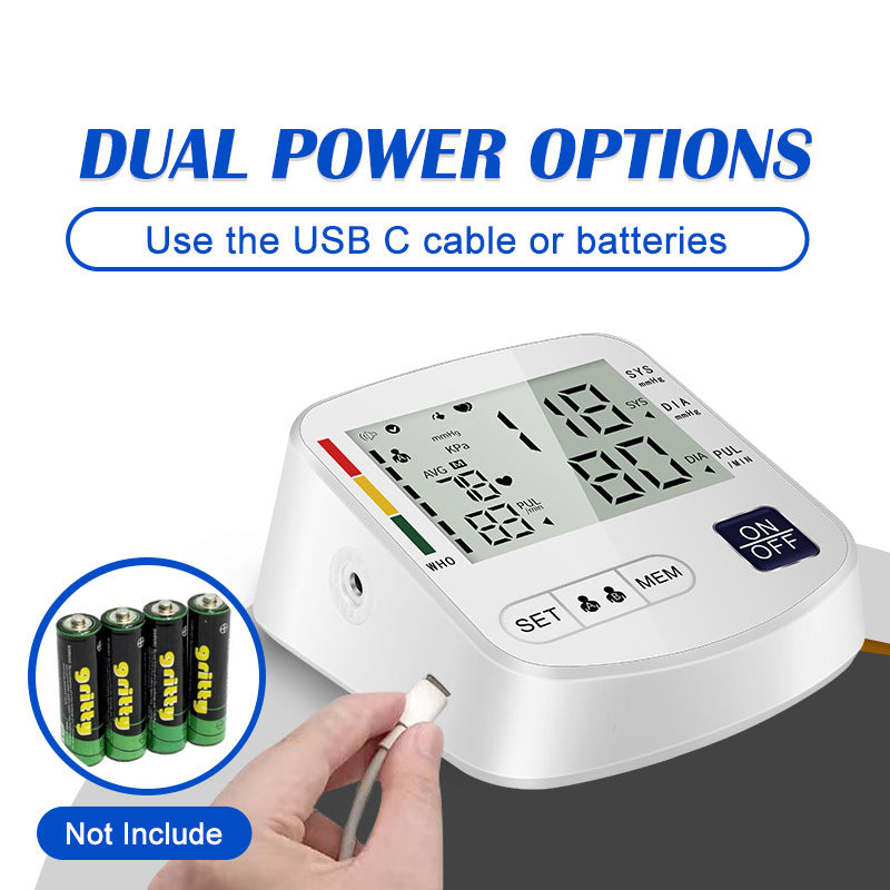 Smart Automatic Blood Pressure Monitor – Upper Arm BP Machine with Cuff for Home Use