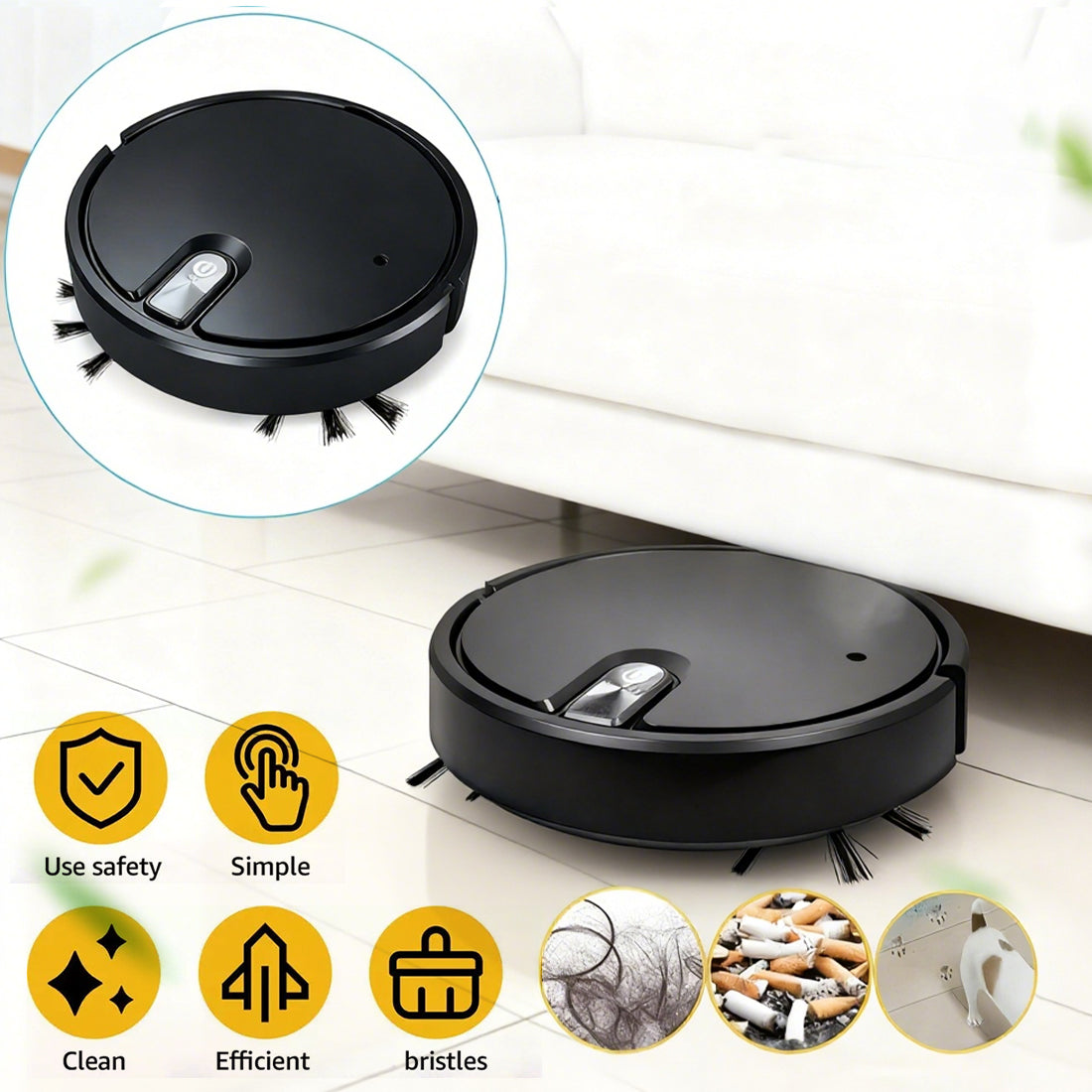 NEW Smart Robot Vacuum Cleaner Automatic Sweeper Floor Clean Rechargeable UK