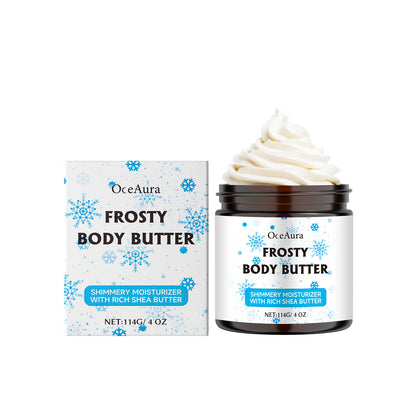 Shea butter exfoliating body scrub cream for smooth glowing skin and natural hydration care

