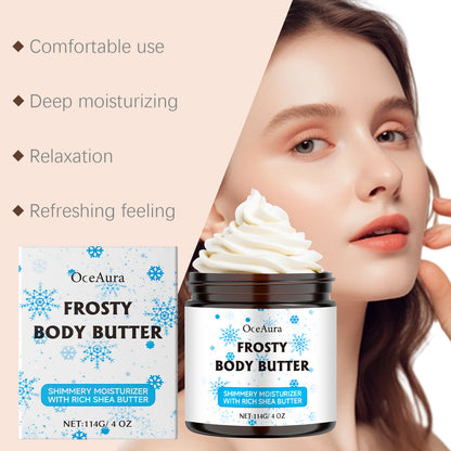 Shea butter body scrub cream for gentle exfoliation and smooth glowing skin care treatment
