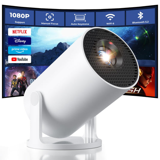Portable 4K Smart Mini Projector – WiFi & Bluetooth Home Cinema