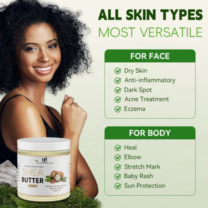 Shea butter exfoliating body scrub cream for smooth glowing skin and natural hydration care
