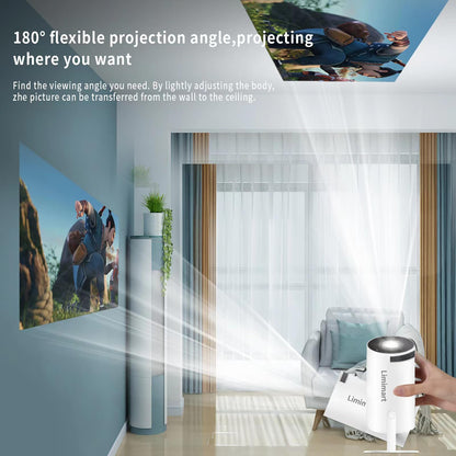 Portable 4K Smart Mini Projector – WiFi & Bluetooth Home Cinema