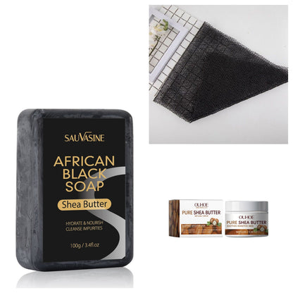 Shea butter exfoliating body scrub cream for smooth skin and natural glow enhancement care
