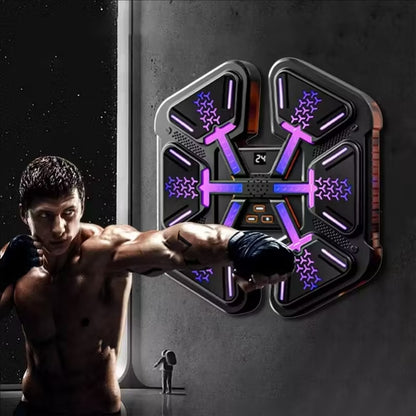 Smart Bluetooth Music Boxing Machine -LED Reaction Training, Adjustable Speed, Home Fitness & Stress Relief With Glove