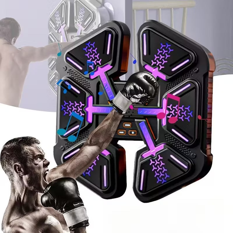 Smart Bluetooth Music Boxing Machine -LED Reaction Training, Adjustable Speed, Home Fitness & Stress Relief With Glove