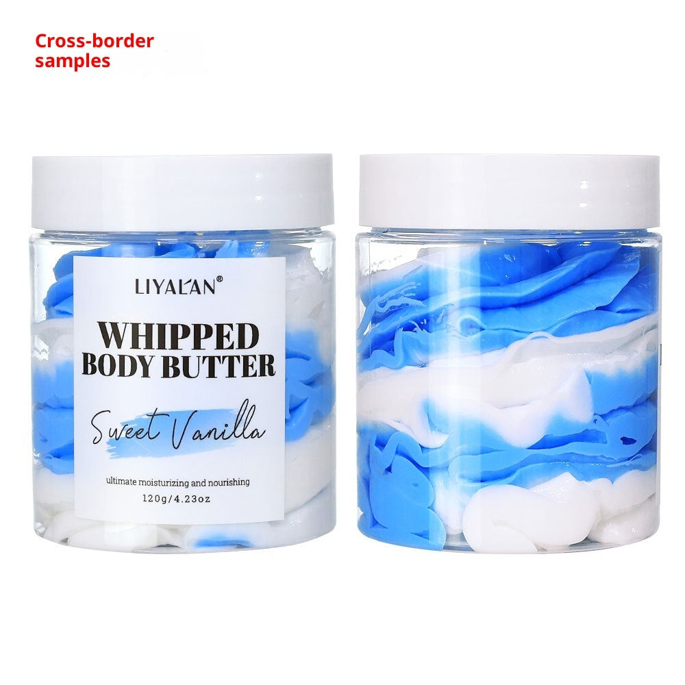 Shea butter exfoliating body scrub cream for smooth, glowing skin care treatment
