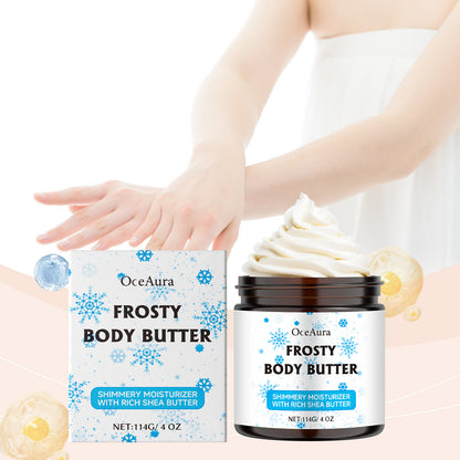 Shea butter exfoliating body scrub cream for smooth glowing skin and deep hydration care

