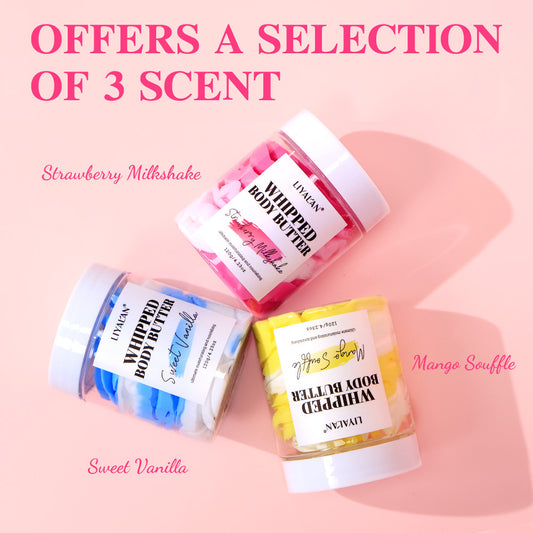 Shea butter body scrub cream for gentle exfoliation and smooth glowing skin care treatment
