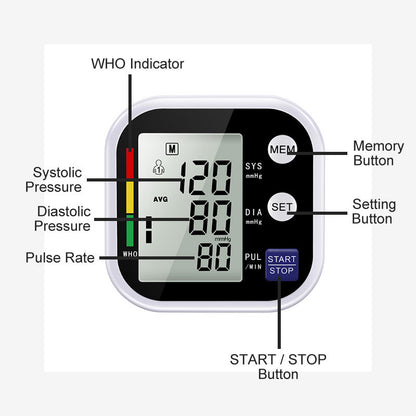 Smart Automatic Blood Pressure Monitor – Upper Arm with Cuff