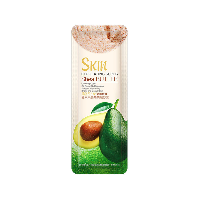 Shea butter body scrub cream for gentle exfoliation and smooth glowing skin care treatment
