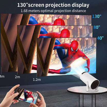 Portable 4K Smart Mini Projector – WiFi & Bluetooth Home Cinema