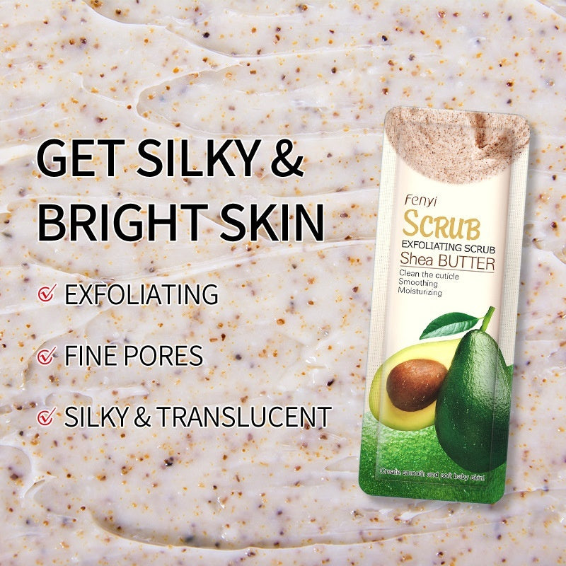 Shea butter body scrub cream for smooth exfoliation and natural skin glow enhancement
