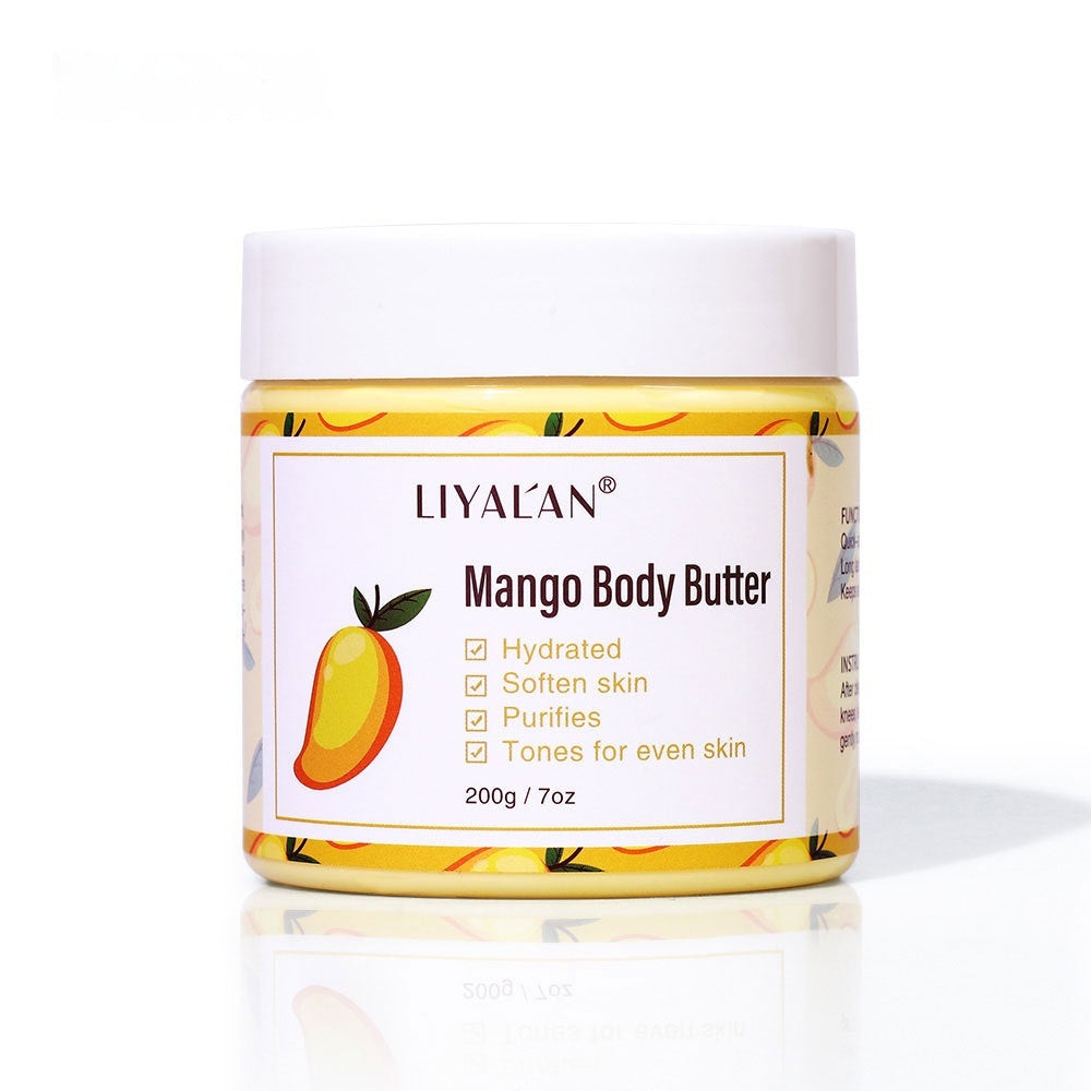 Shea butter body scrub cream for gentle exfoliation and smooth glowing skin care treatment
