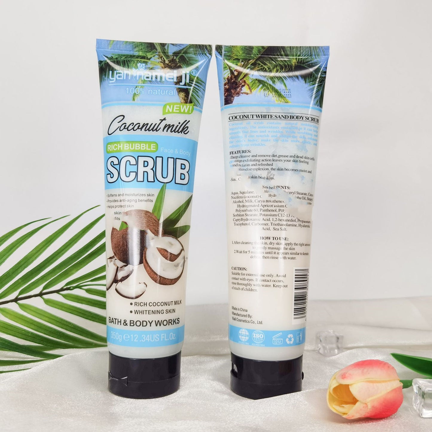 Shea butter exfoliating scrub cream for smooth, glowing skin texture care
